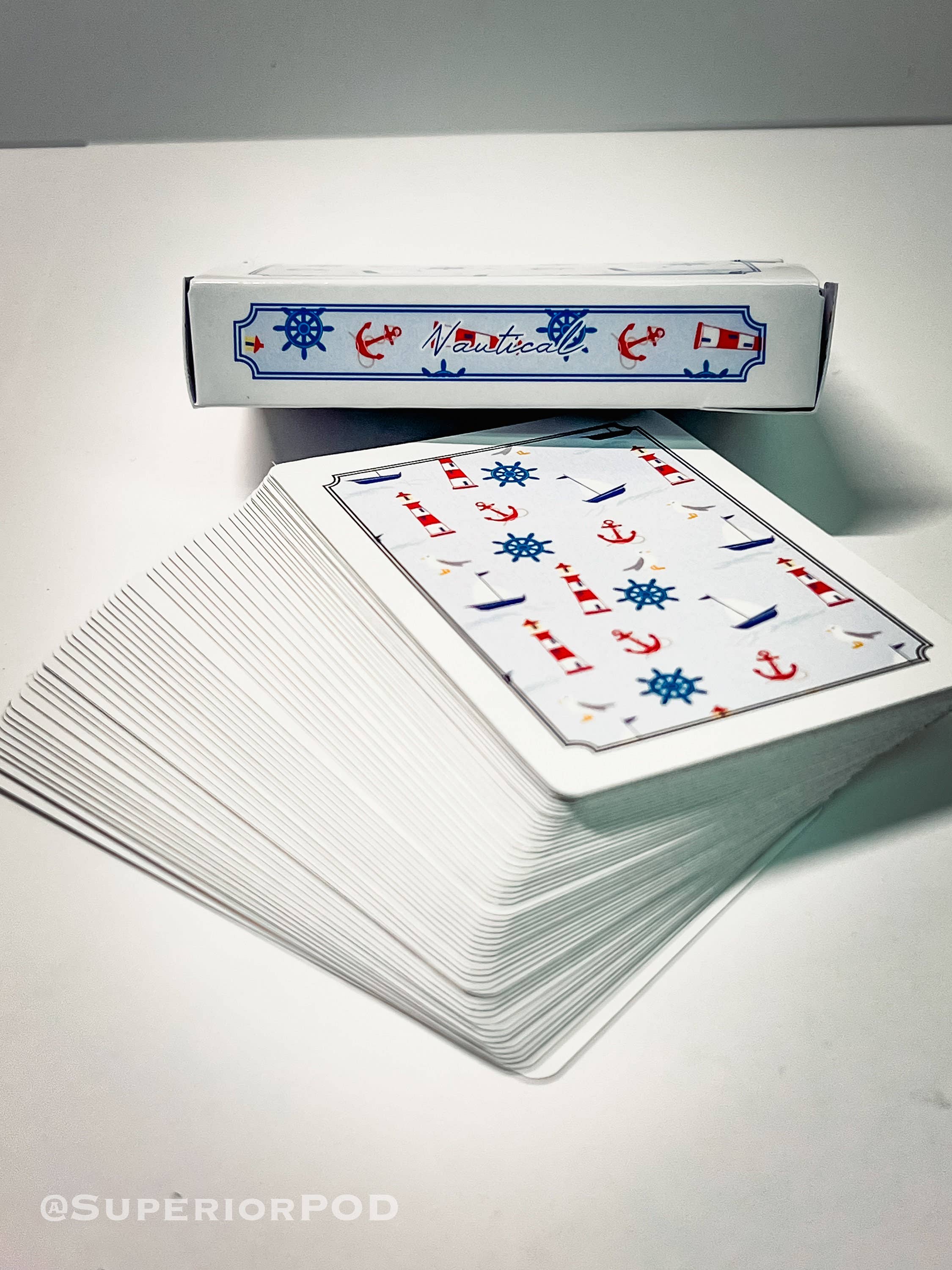 Superior Print on Demand - Wholesale Playing Cards - NAUTICAL Playing Cards, Sail Boat, Anchor, Lighthouse6