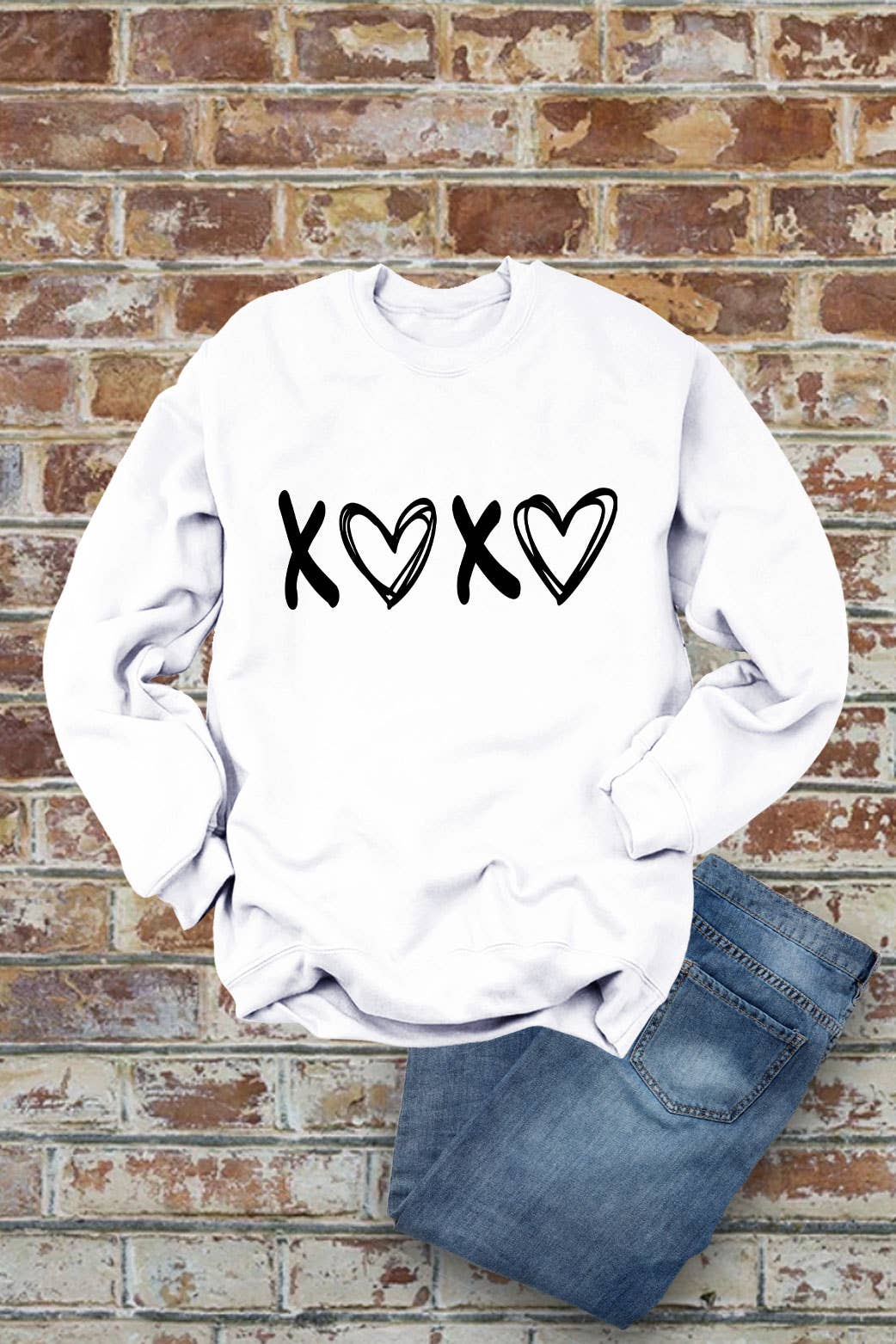 Top Avenue - Venta al por mayor Sudadera estampada - Mujer - Sudaderas unisex de forro polar con cuello redondo, de XOXO Love Heart, para San Valentín9