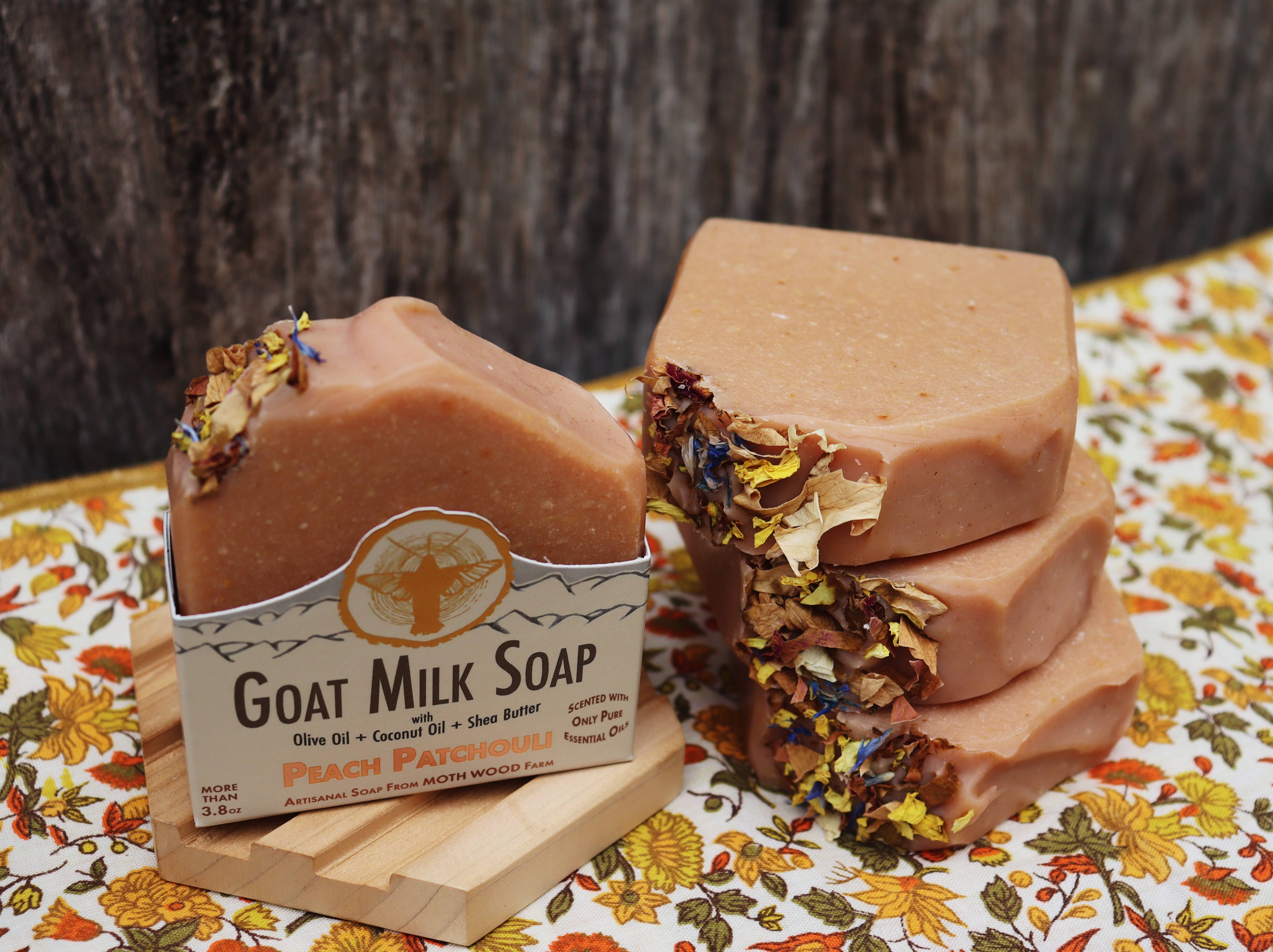 MOTH WOOD - Wholesale Bar Soap - Peach Patchouli Goat Milk Soap1