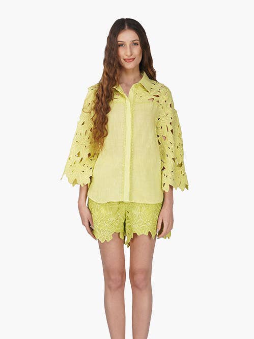 Set of 6 Fall For Neon Floral Lace Shirt (S,M,L) for wholesale by America & Beyond