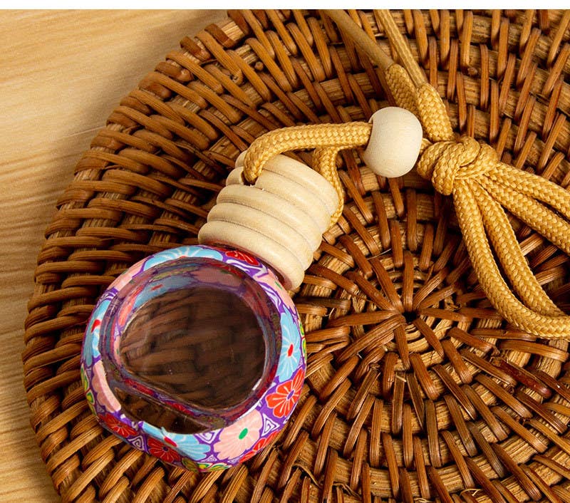Random Artistic Floral Soft Clay Car Air Freshener Empty Bottle for wholesale on Faire3
