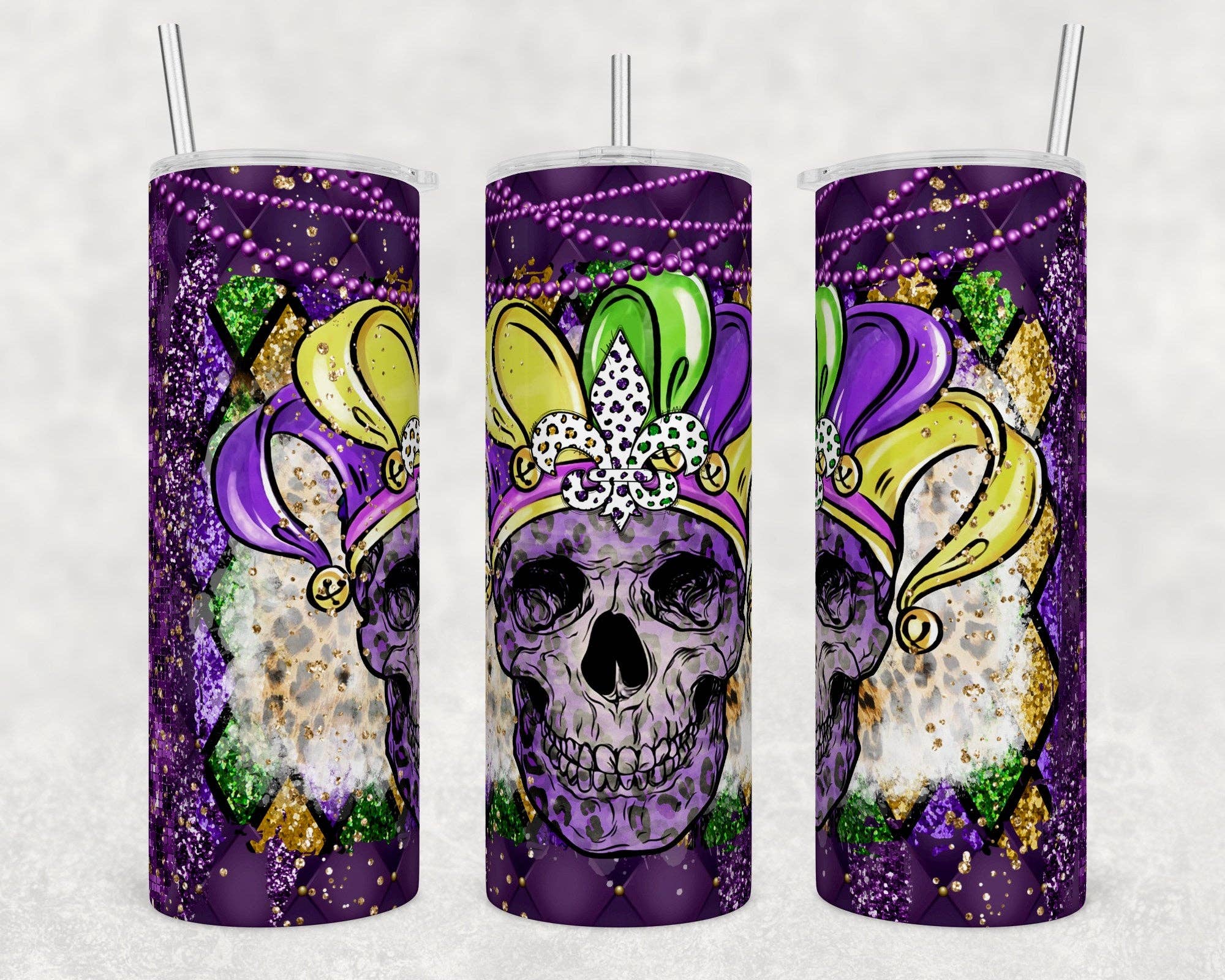 Designs by Robyn - Wholesale Insulated Mug/Tumbler - Mardi Gras #3 | Tumbler1