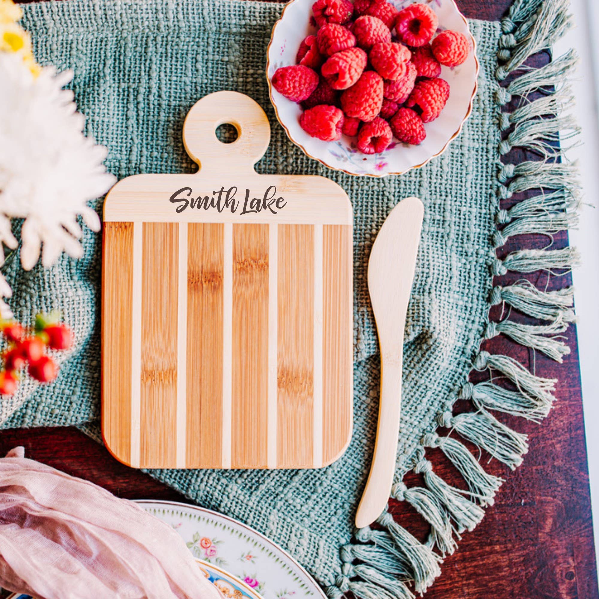 The Lillie Pad - Wholesale Cheese Board - Custom Lake Name  Serving and Cheese Paddle Board - Bamboo2