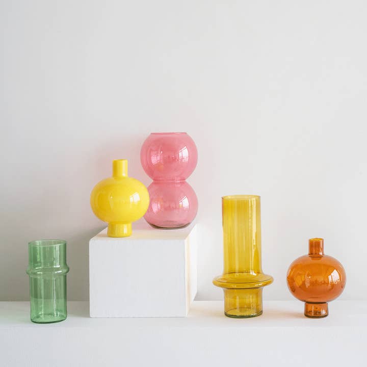 Vase Recycled Glass Yolk Yellow for wholesale on Faire