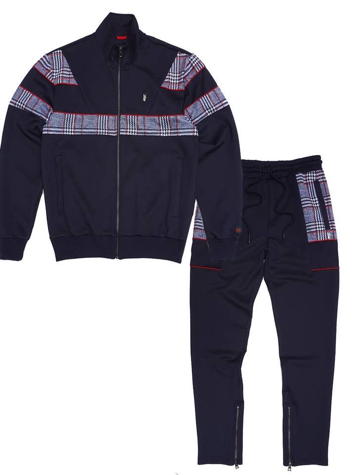 M2780 Makobi Poly Plaid Set - Navy for wholesale by Makobi