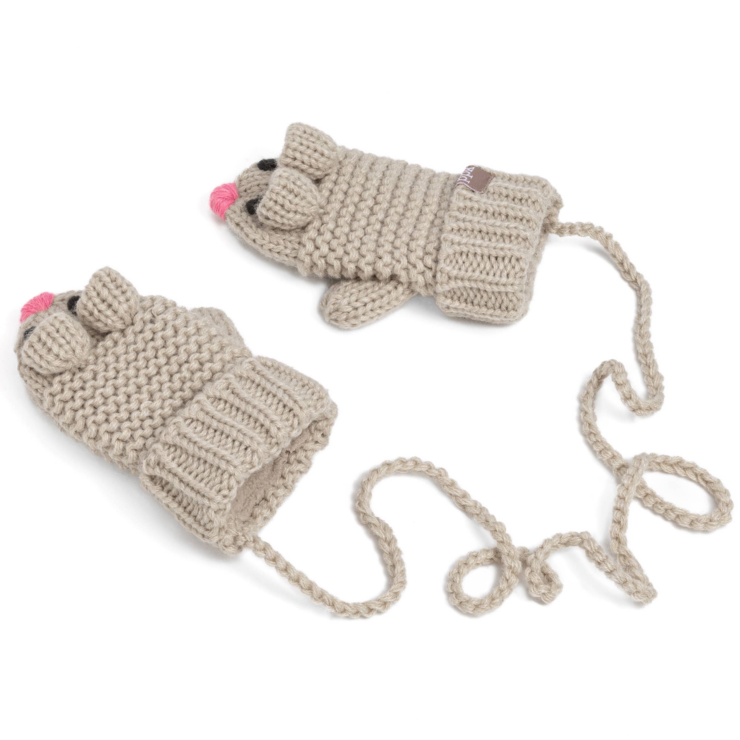 Peppercorn Kids - Wholesale Mittens - Kids - Knitted Mouse Mittens- Toddler / Little Kids - Oat Beige8