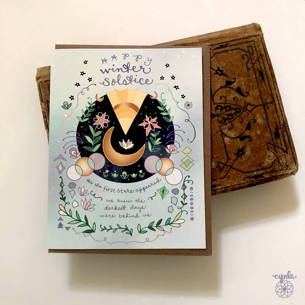 Cynla – Engroshandel Årstidshilsenkort – Vinter Solhverv Card - ferie lykønskningskort, yuletide kort3