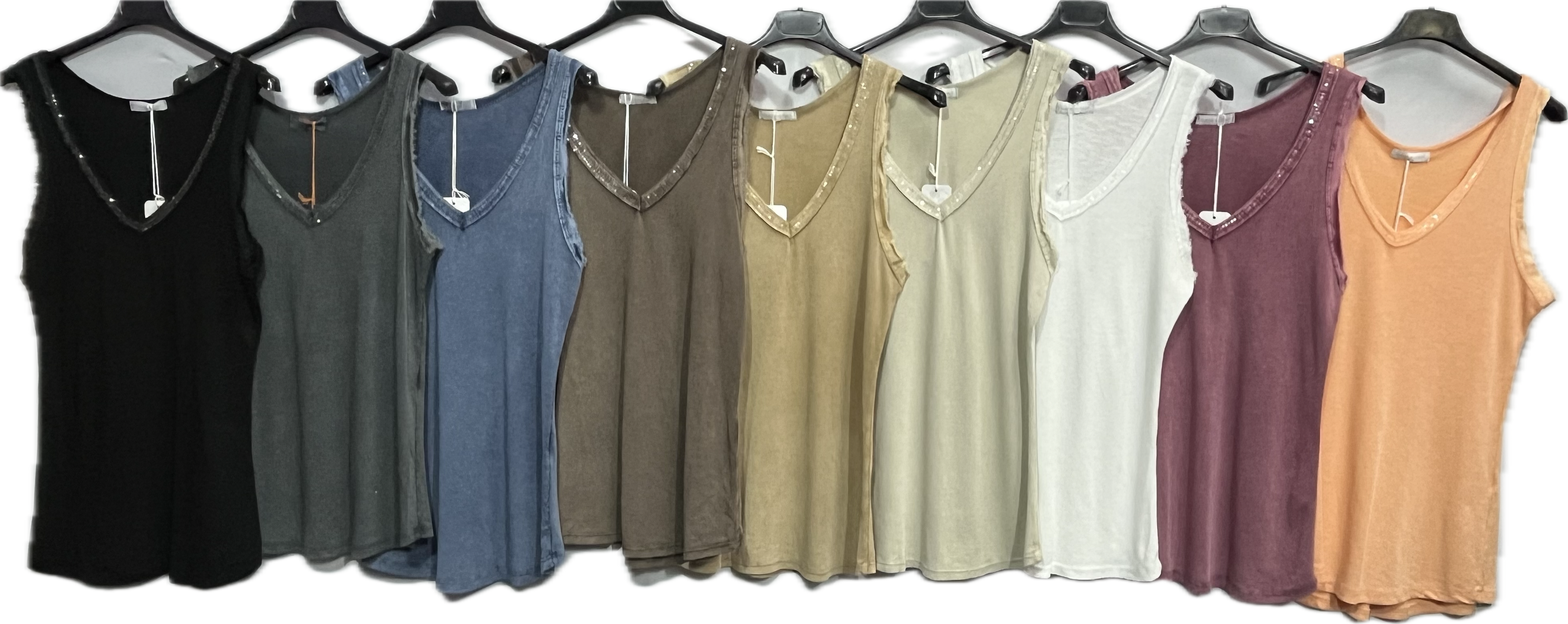 Marisima by Urban Mangoz – Tops – Mulher por atacado – Tops de Alças com Decote em V e Lantejoulas1