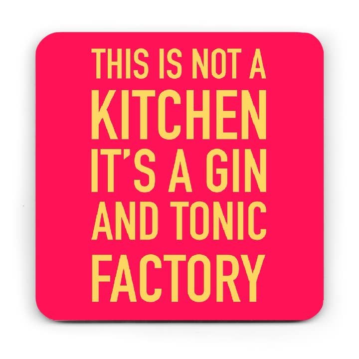 Funny Coaster - Gin and Tonic Factory Coaster - Kitchen for wholesale by Pickled Prints