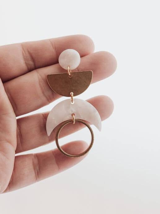 Modern Celestial Boho Earrings | Geometric Dangle Earrings for wholesale by Hupomeno Designs