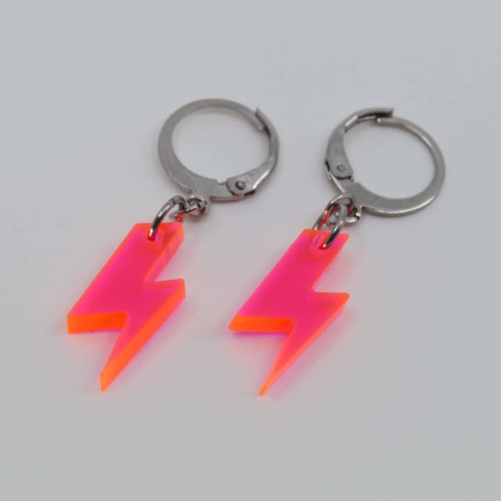 Tiny Lightning Bolts - Statement Earrings, Acrylic for wholesale by Verdant Moon