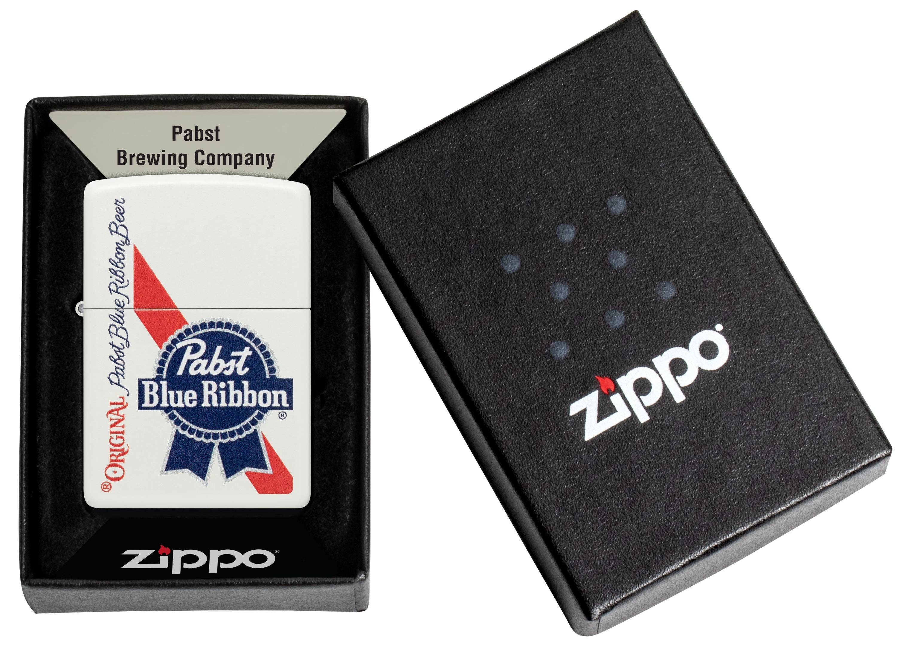 Benhalex - Wholesale Lighter - Zippo Pabst Blue Ribbon Beer, White Matte Color Image Lighter #487465