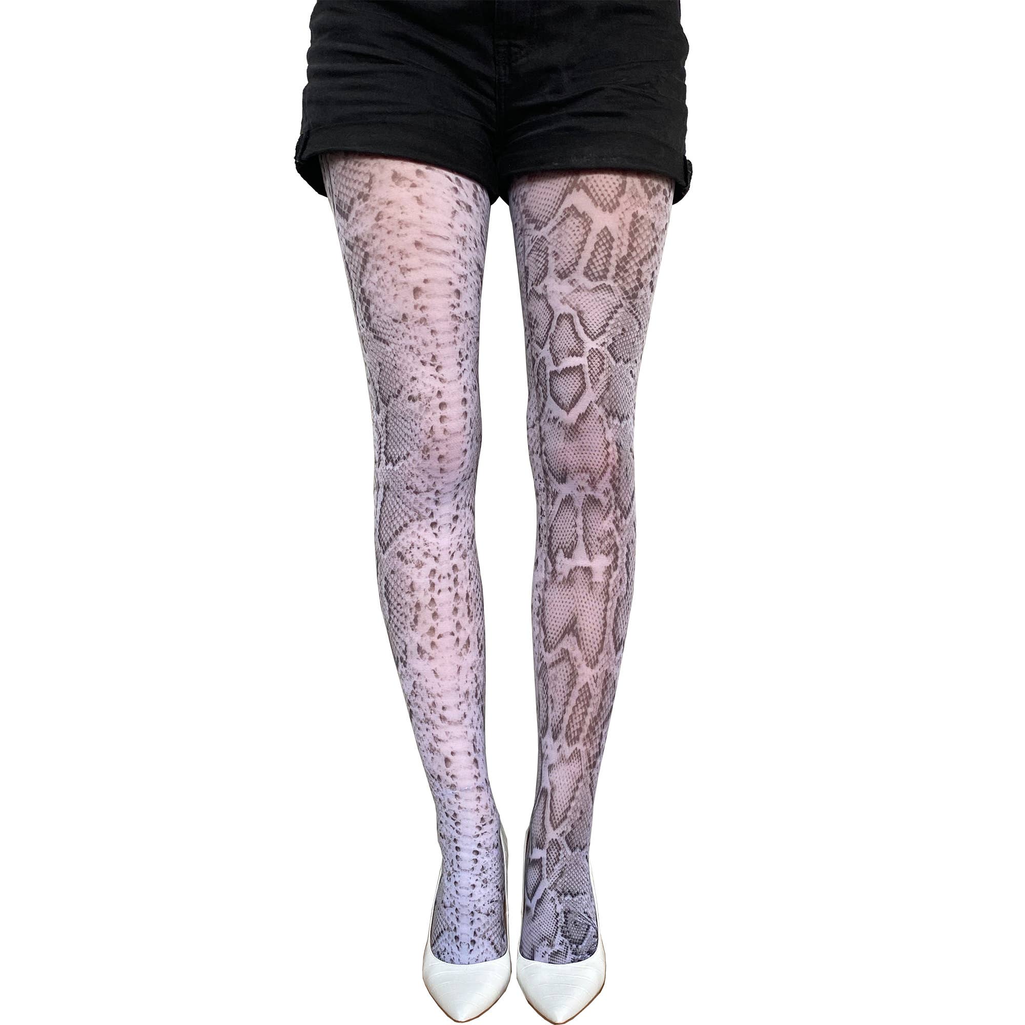 Malka Chic – wholesale Tights – Women's – White Snake Patterned Tights for All Women Malka Chic0