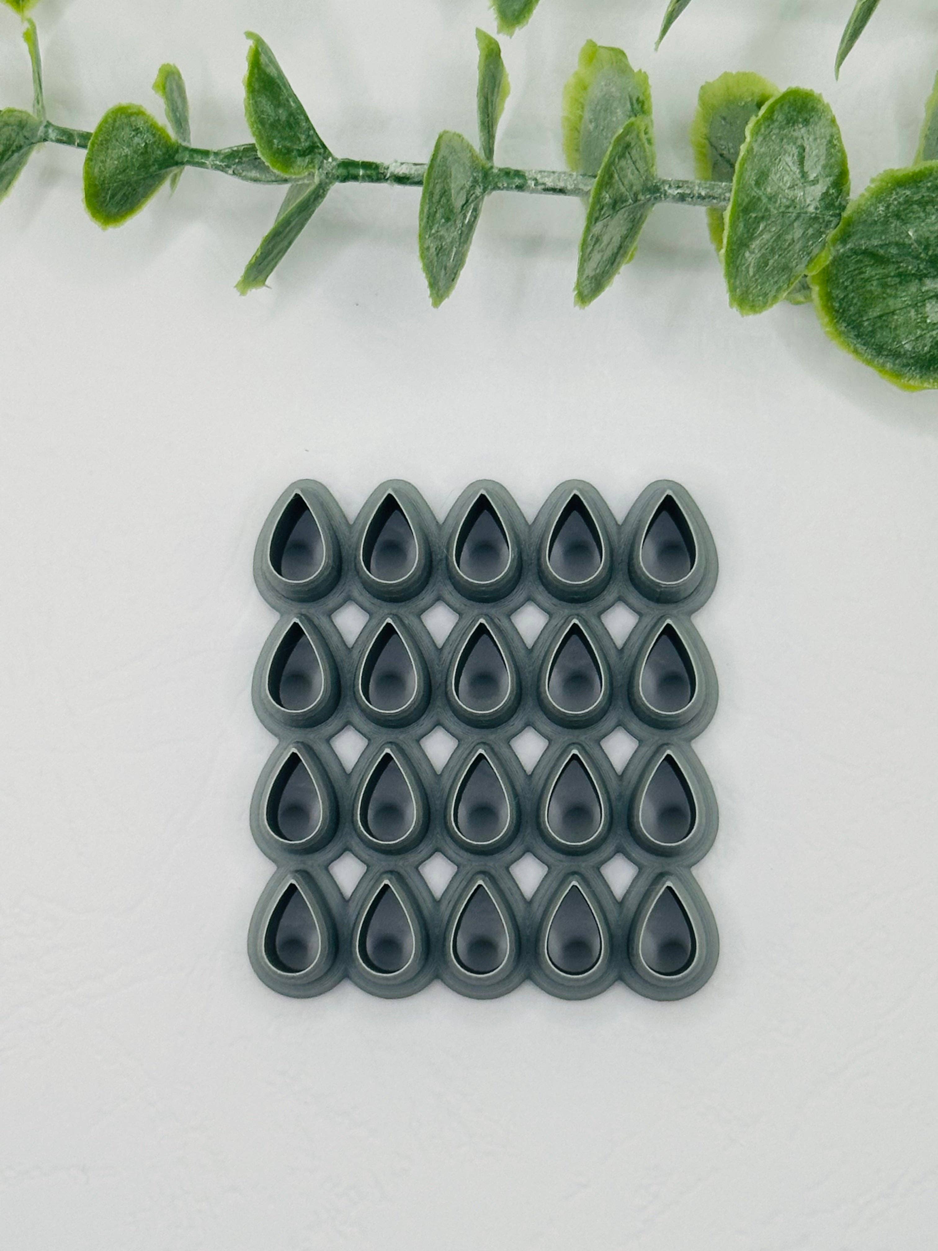 CaliLu Clay Co. - Wholesale Cookie Cutter - Teardrop Leaves Multi Cookie Cutter / Polymer Clay Cutter