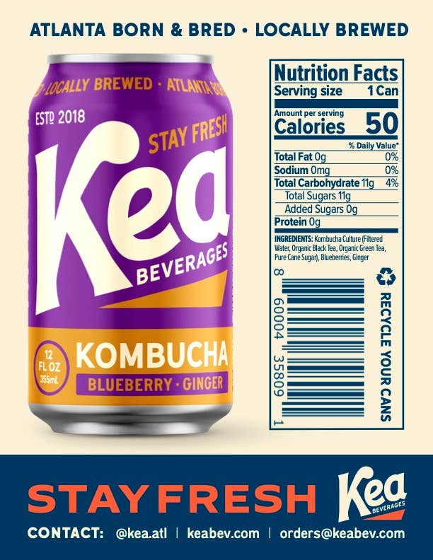 Kea Beverages - Wholesale Kombucha - Blueberry Ginger Kombucha3