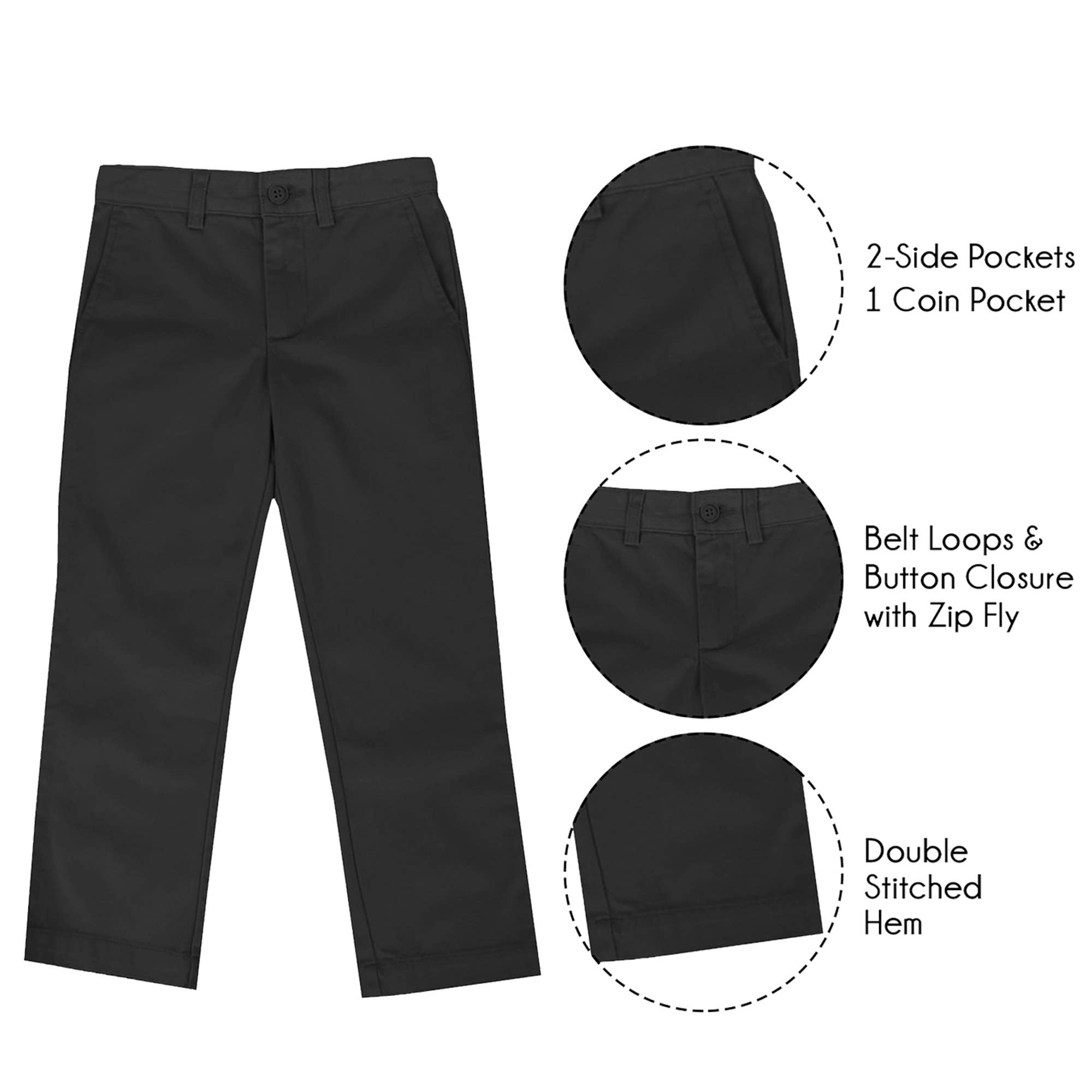Galaxy By Harvic - Wholesale Pants - Kids - Boys Flat Front School Pants1