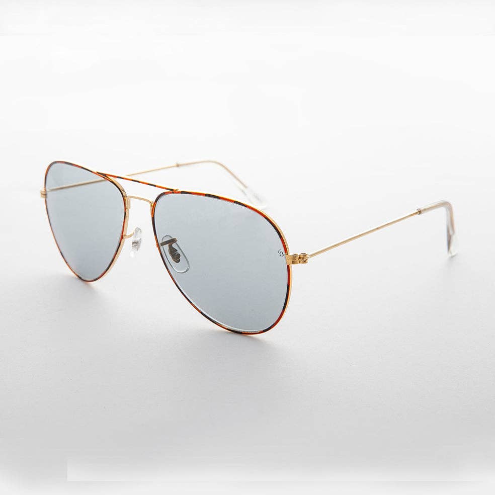 SUNGLASS MUSEUM - Venta al por mayor Gafas de sol - Unisex - Gafas de Sol Aviador Vintage Lente Fotocromática de Cristal - Merlin 24