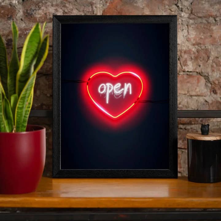 Neon print met open hart voor wholesale door Ink & Drop