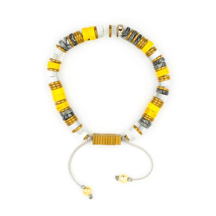 Jasper Turquoise et Perle Heishi Bracelet pour la vente par Popvibe