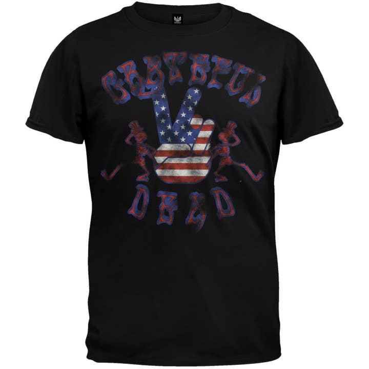 Official Store – wholesale Screen printed t-shirt – Men′s – Grateful Dead - Peace Hand Men's Soft T Shirt