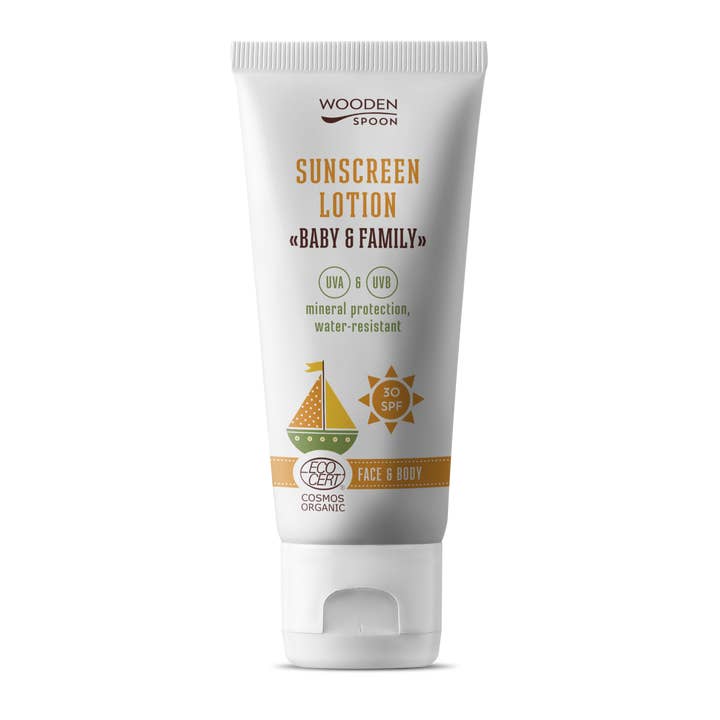 Wooden Spoon - Wholesale Sunscreen - Organic Sunscreen Lotion "Baby & Family" 30 SPF - 100ml