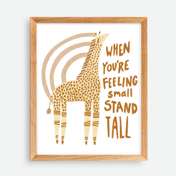 Impression artistique Stand Tall Girafe pour la vente par Quiet Lines Design
