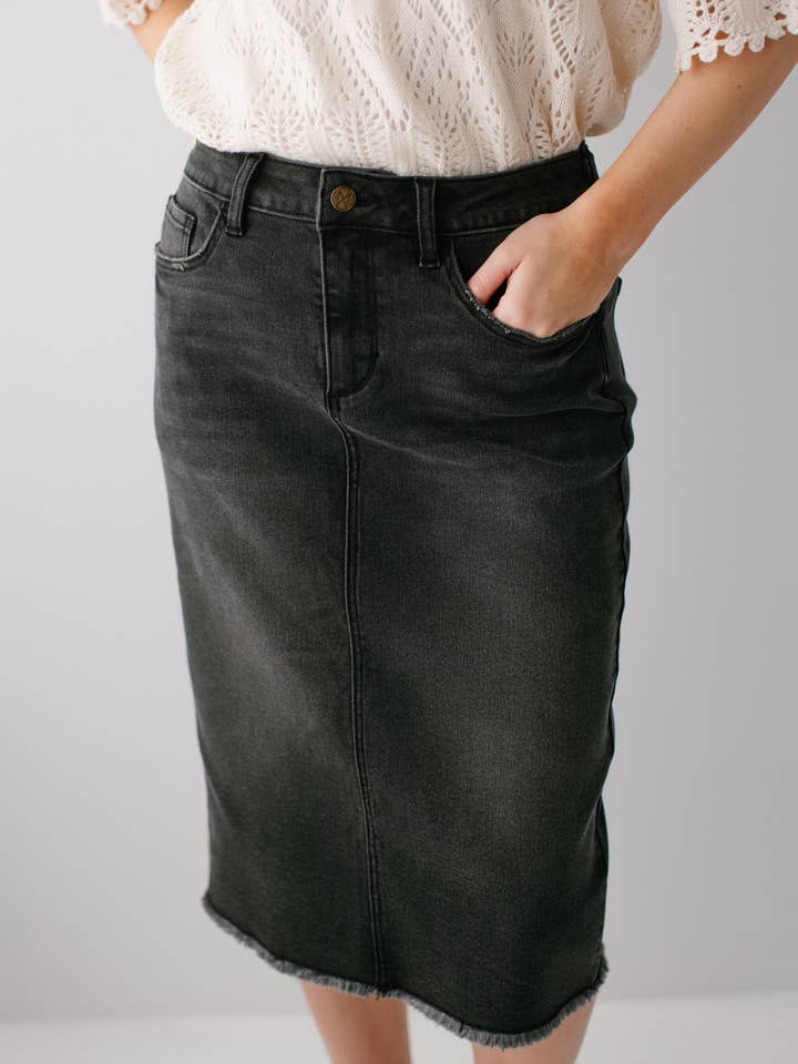 The Main Street Exchange - Wholesale Skirt - Women's - 'Nala' Distressed Denim Skirt2
