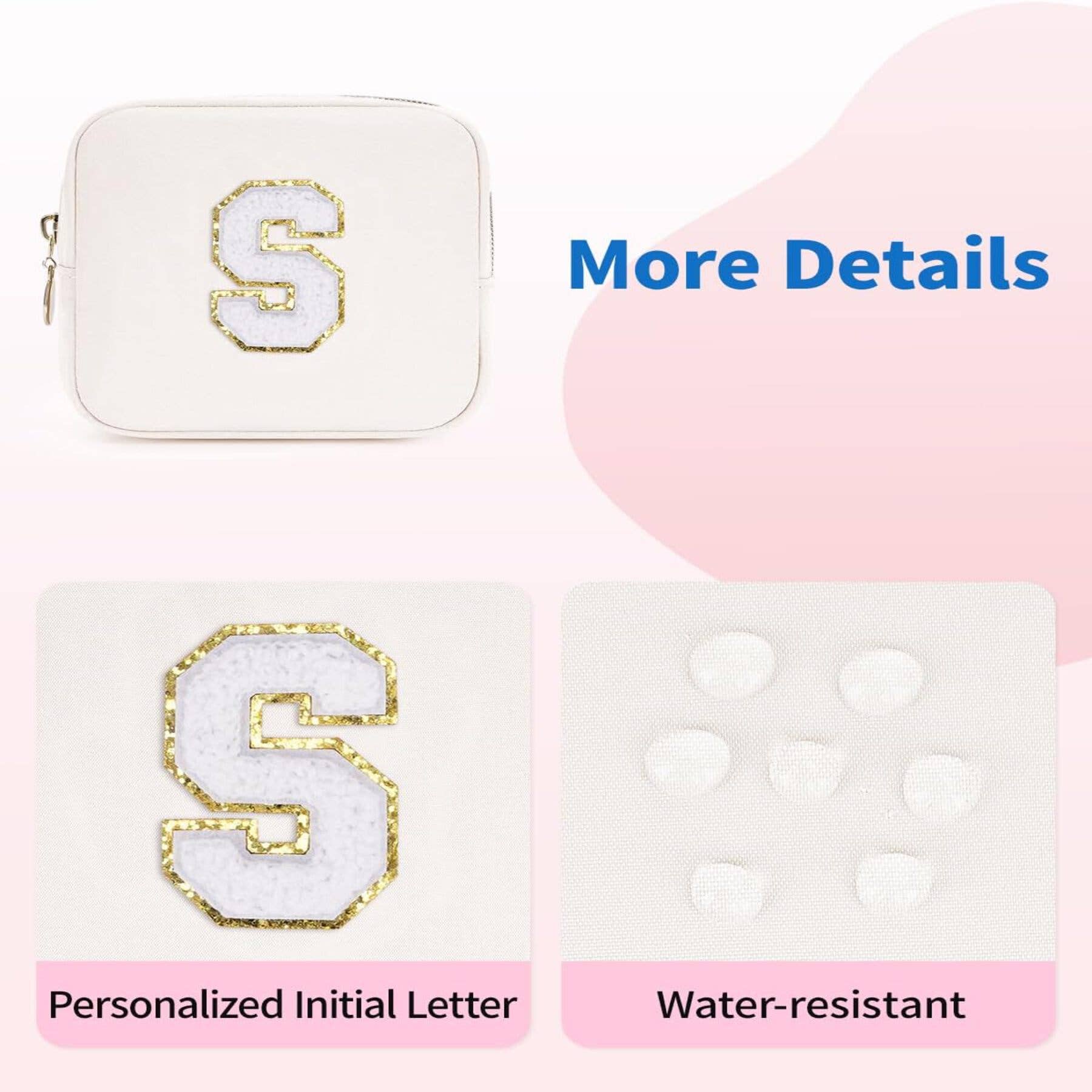 wandf – Großhandel Schmink-/Kosmetiktasche – Personalisierte Monogramm-Tasche Mini Initialen Schminktasche57