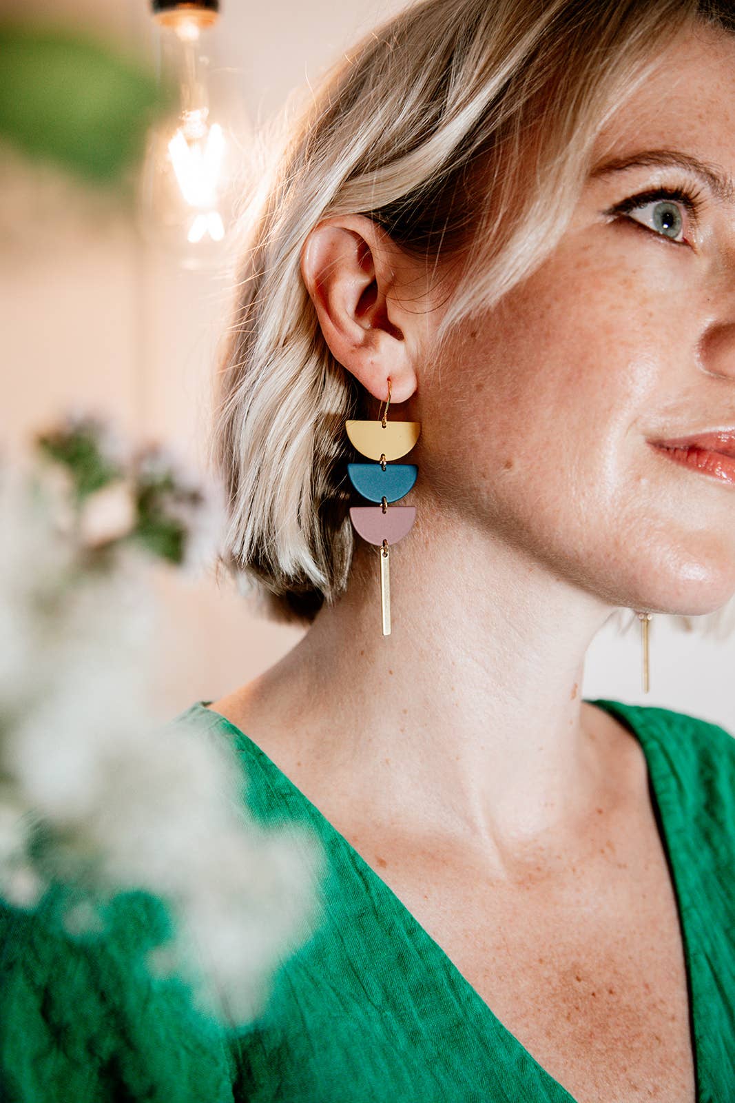 Copper Bee - Vendita all'ingrosso Orecchini pendenti - Orecchini pendenti a cerchio triplo semicerchio.1