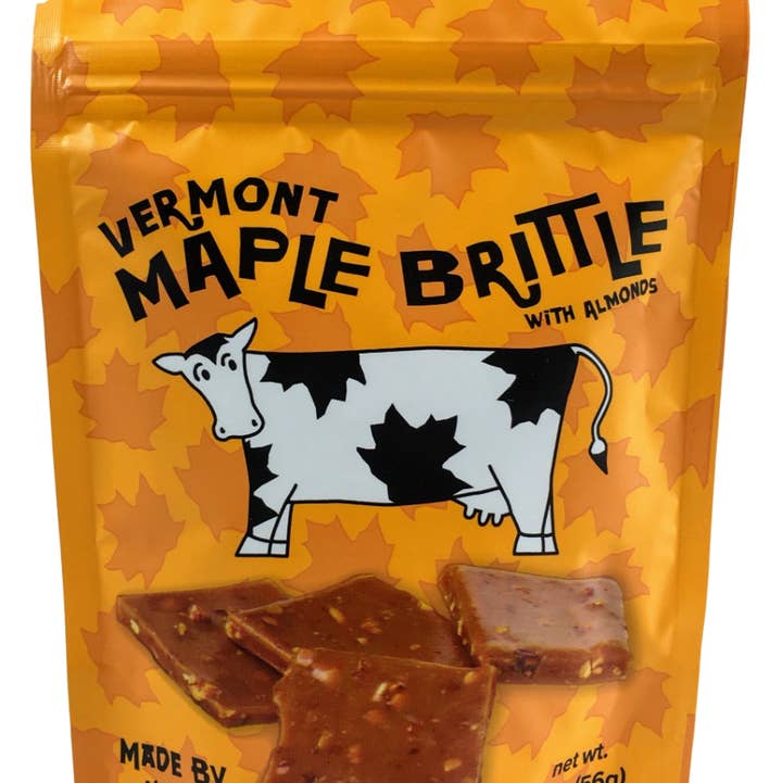 Maple Brittle With Almonds - Pouch for wholesale by Sweet on Vermont Artisan Confections