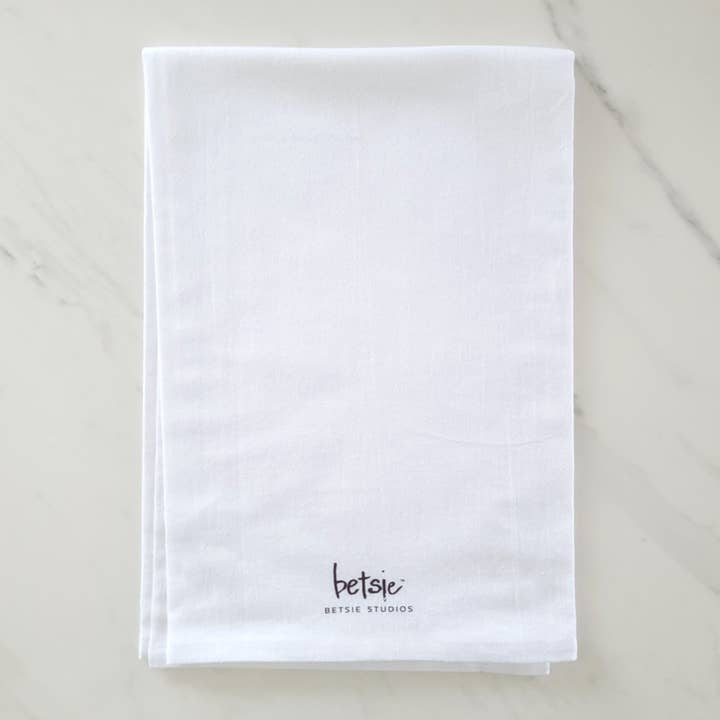 Betsie Studios - Wholesale Tea Towel - "Yay!" Celery SPRING Tea Towel2