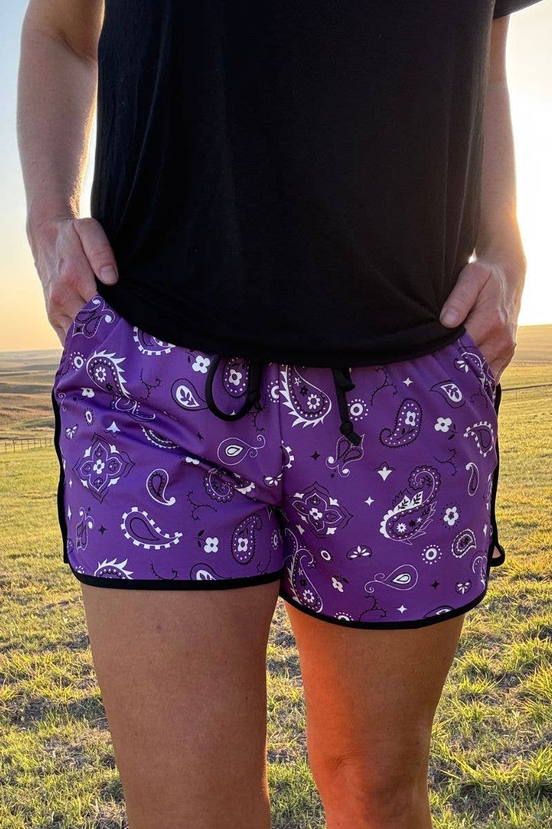 Sterling Kreek - Wholesale Shorts - Women's - Bandana Babe Purple Shorts2