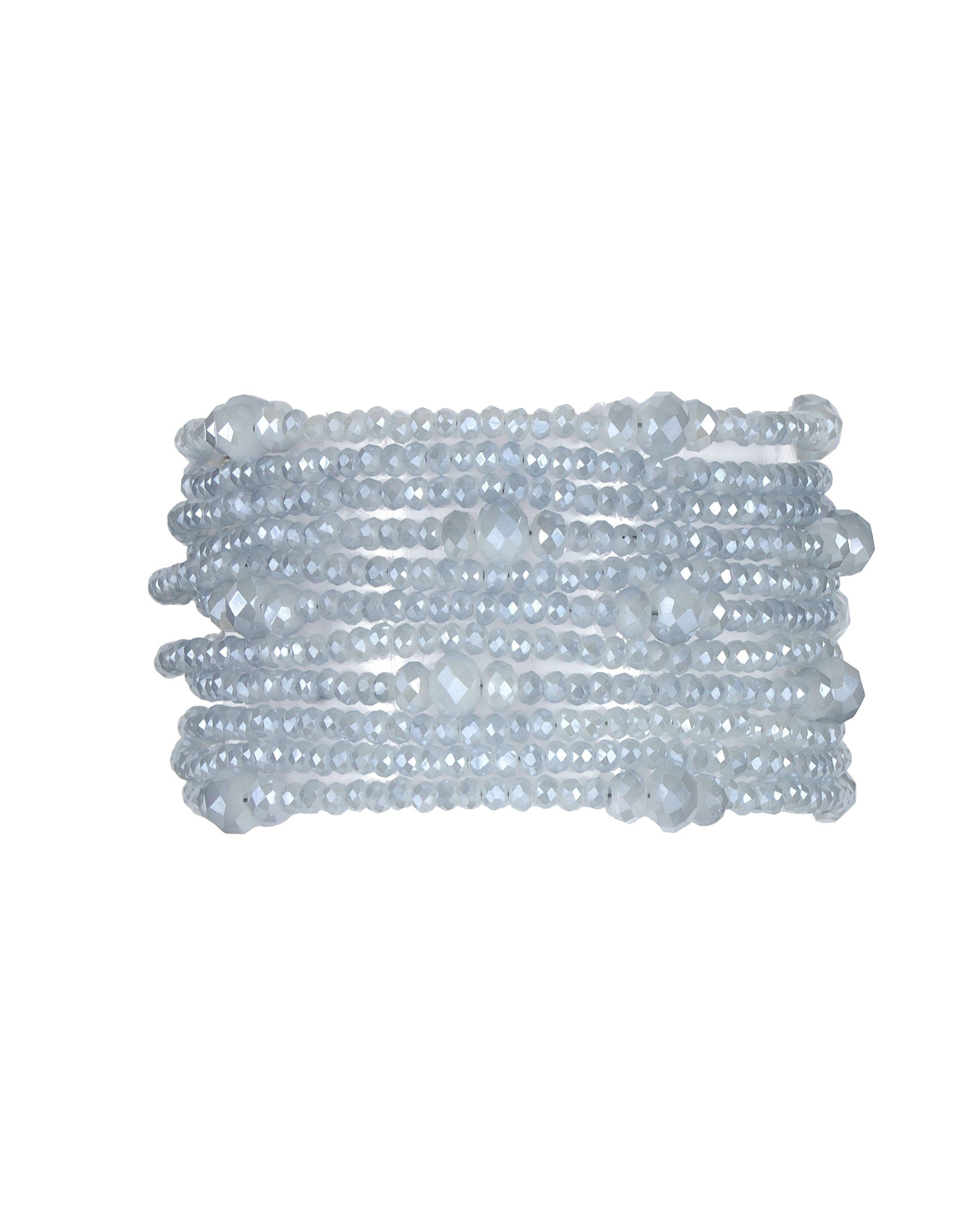 MILLIANNA - Wholesale Cuff Bracelet - Monica 1" Hand Beaded Cut Crystal Cuff Bracelet1