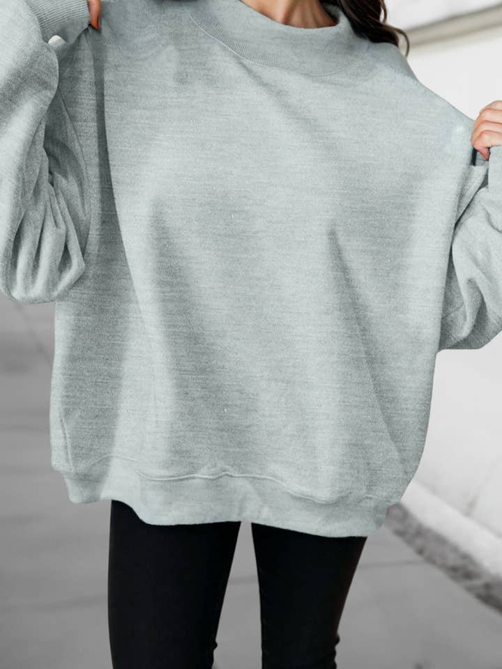 Solid Mock Neck Oversized Sweatshirt | S-XL for wholesale by Aapparella