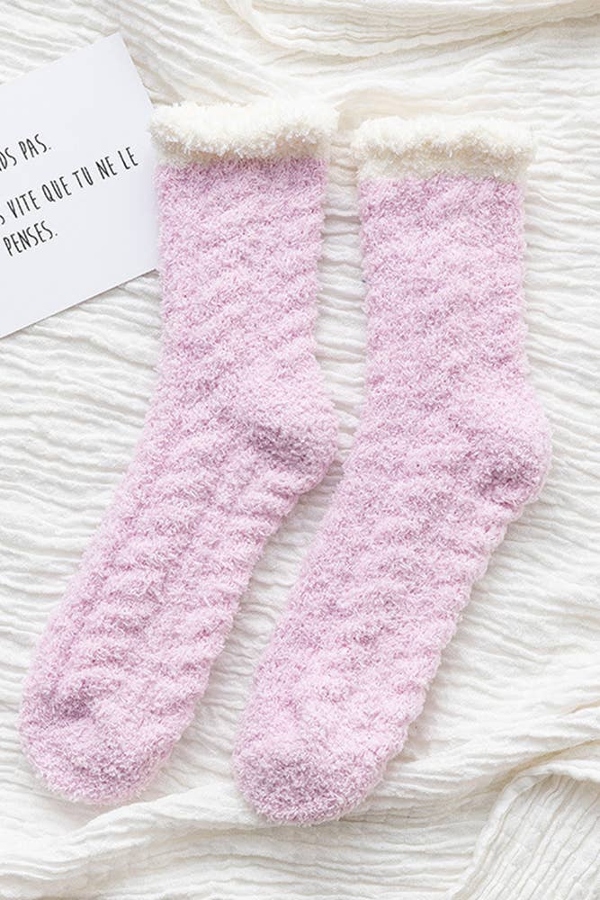 UNISHE - Vente Chaussons chaussettes – femme - Chaussettes de couchage douces antidérapantes et floues d'hiver ACC9922