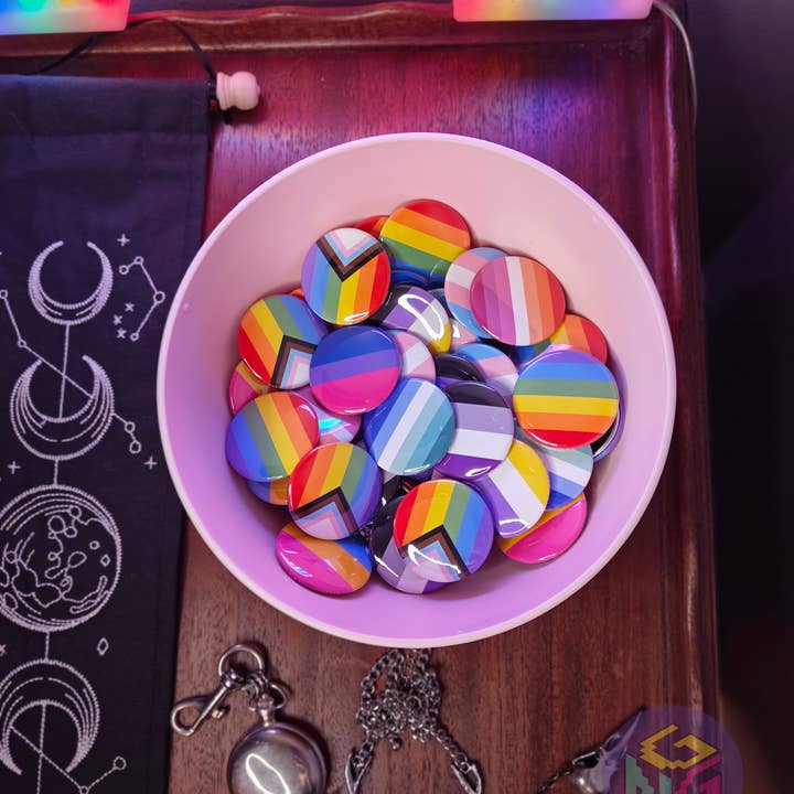 Gay Nerd Goods - Wholesale Lapel Pin/Button - Popular Pride Flag Button Mix