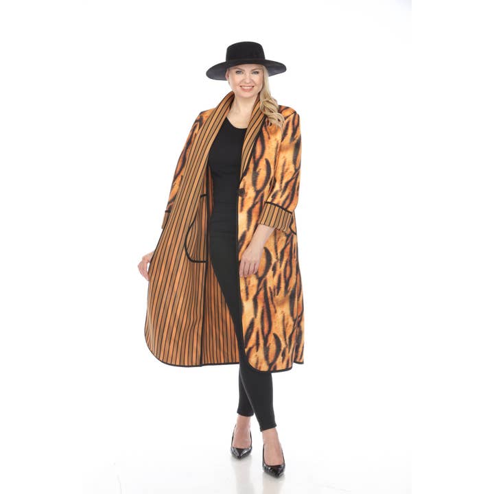 Abrigo largo Tiger Skin Talla Plus para venta al por mayor de Fenya V.