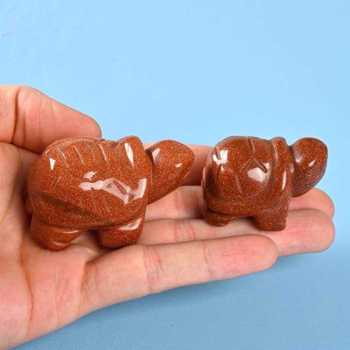 Figurine en cristal de tortue en grès doré naturel de 1,5 po et 2 po pour la vente par ilovebeadsusa