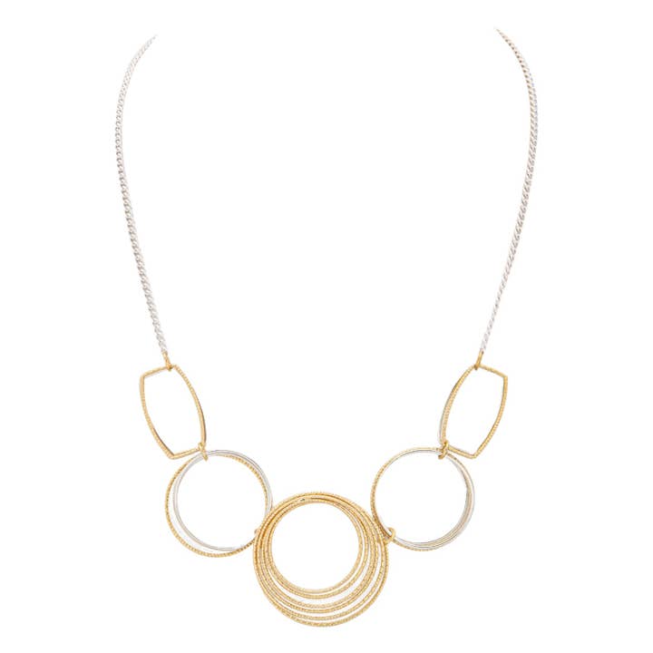 Textured Rings Collar Necklace for wholesale by LA Jewelry Plaza