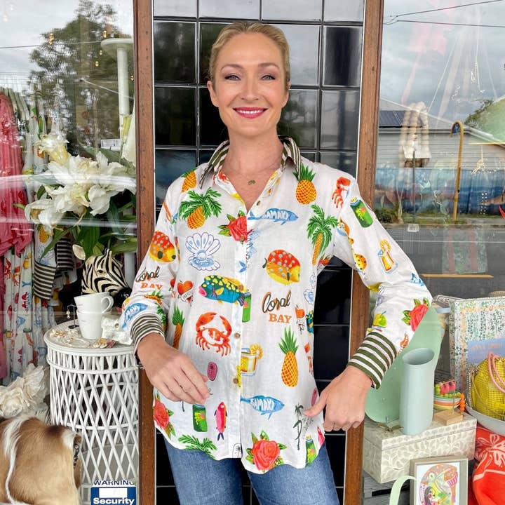 ROSELLE CUBA SHIRT JUICY FRUIT and other Purchase Wholesale two tone shirts. Free Returns & Net 60 Terms on Faire trending on Faire.