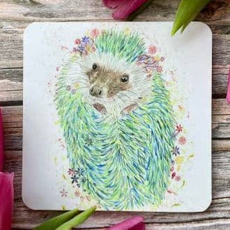 Porta-copos de cortiça Hedgehog Cute Eco Friendly | UK Made FSC por atacado de Jen Winnett Eco Artist