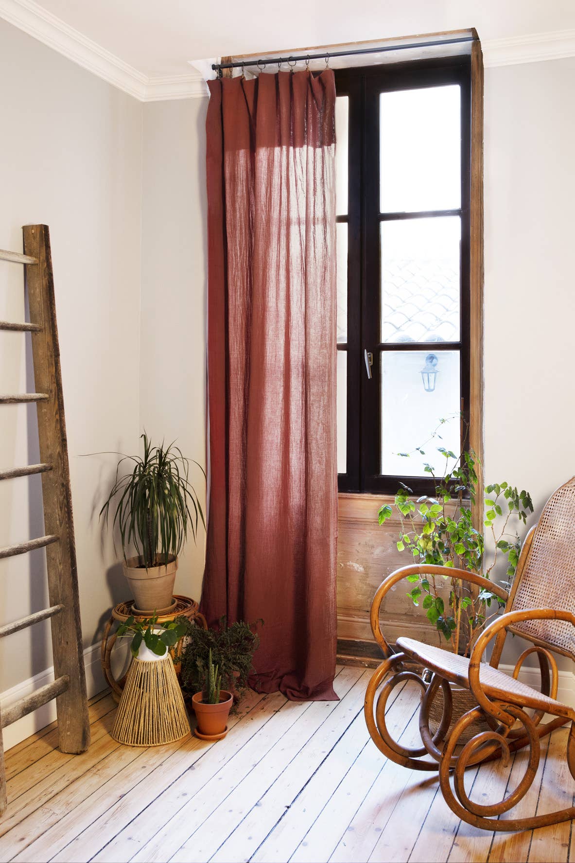 L'effet Papillon - Wholesale Curtain - Adjustable curtain + 8 rings cotton gauze clip 140 x 300 cm2