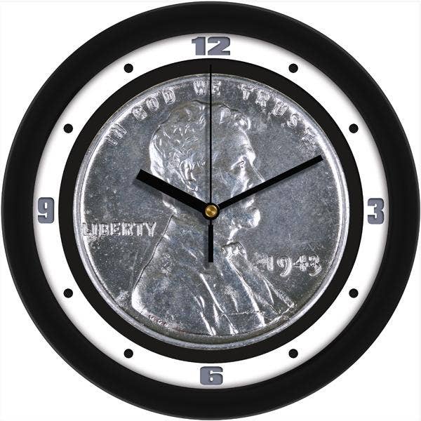 1943 Steel Penny Coin Collectors Wall Clock for wholesale by Sun Time