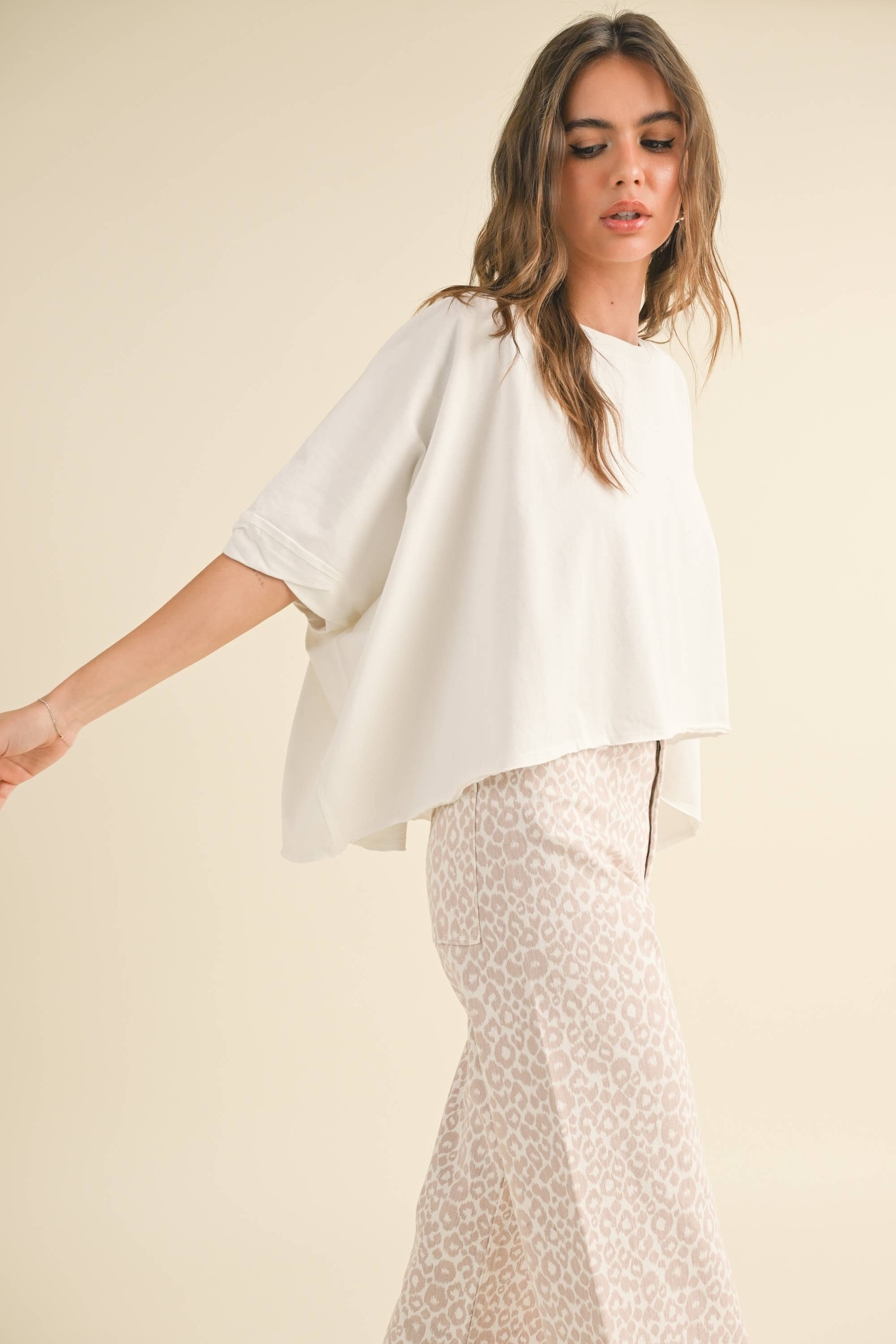 MIOU MUSE - Wholesale Blouse - Women's - T3736  BYE AND WASH OVERSIZED TOP6