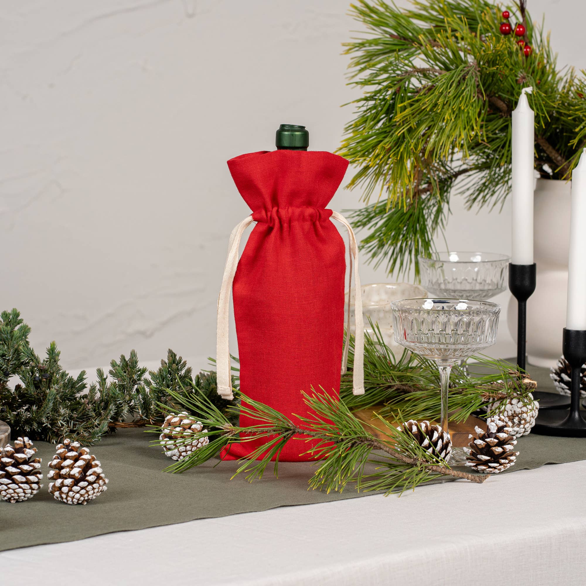 menique - Wholesale Wine Gift Bag - European 100% Linen Wine Gift Bag3