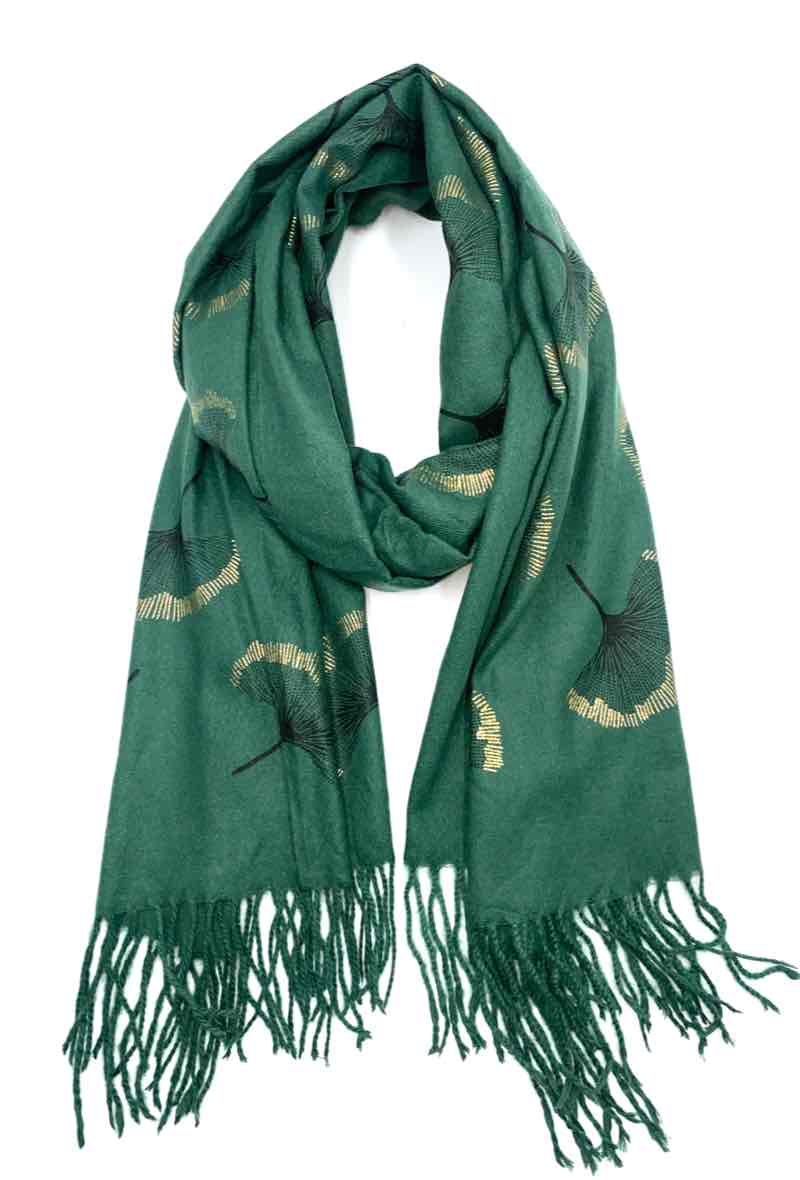 LINETA - Wholesale Scarf - Women's - Gingko Leaf Pattern Soft Scarf20