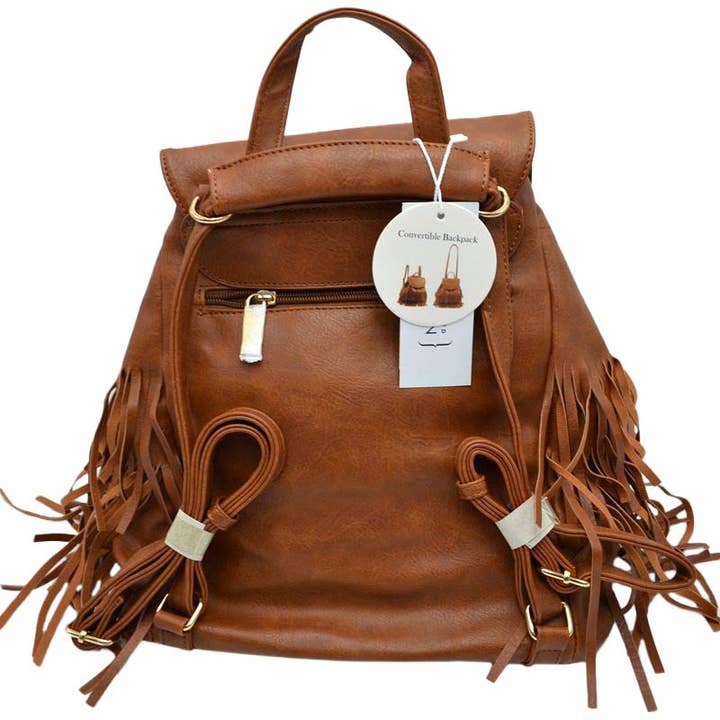 Stylish Vegan Leather Fringe Backpack for wholesale by Shopping2help
