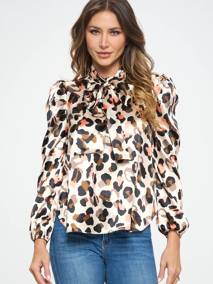 Satin Blouse with Front Tie for wholesale by DNA Couture