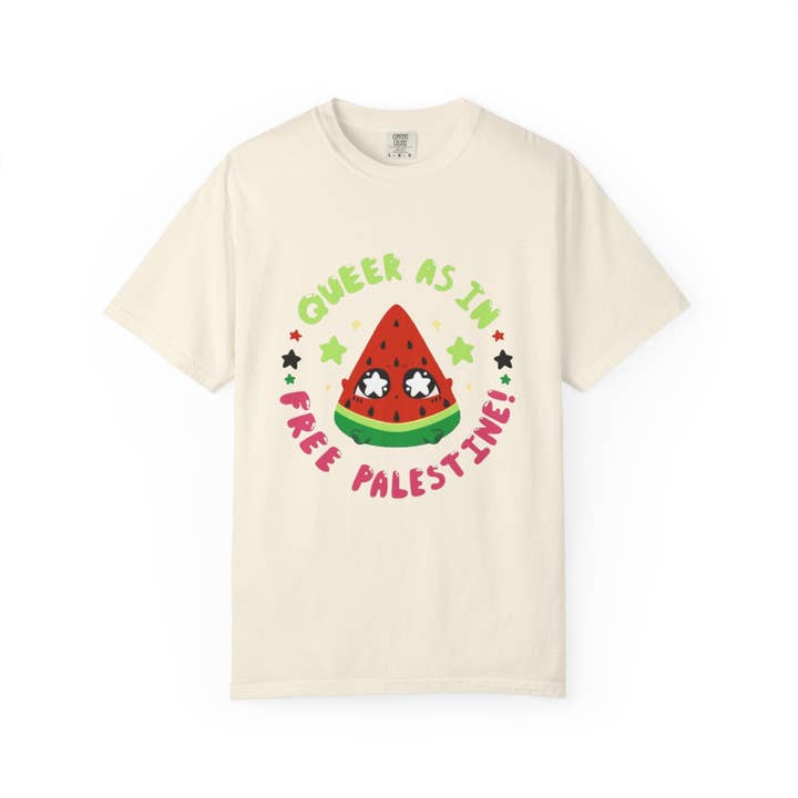 SoftBoysClub - Wholesale Screen Printed T-Shirt - Unisex - Queer as in Free Palestine T-shirt2