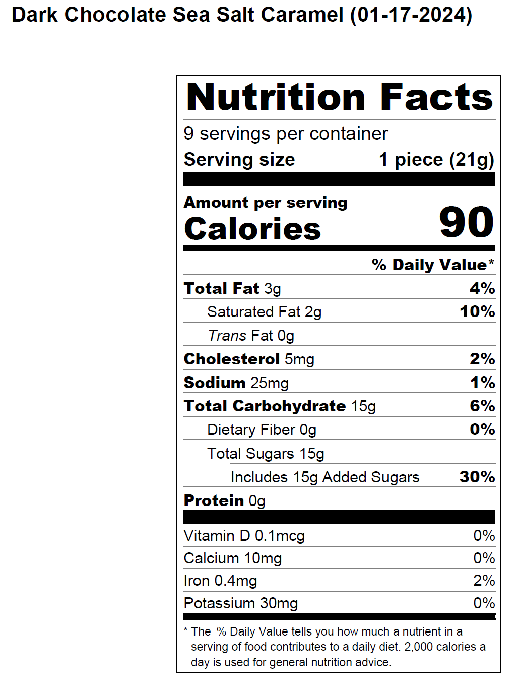 Gig Harbor Candy Company – Großhandel Süßigkeiten mit Schokoglasur – Zartbitterschokolade Meersalz-Karamellen - 9 Stück6